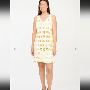 Akris Punto pleated sleeveless ink blot dress